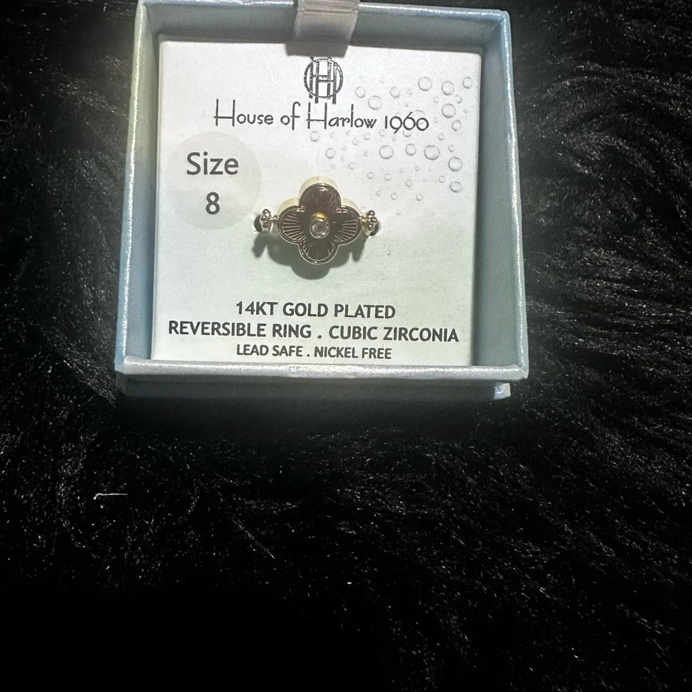 House of Harlow 1960 Gold Plated Reversible Ring - Picture 1 of 4